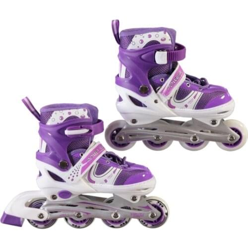 Metal Body Light Adjustable Skates Set Purple