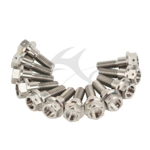 Motorcycle 12/6pcs M6 x 20mm Titanium Front Brake Disc Rotor Bolts For Yamaha YZF R1 R6 99-08