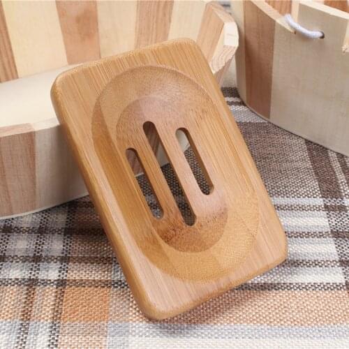 1PC Creative Wooden Natural Bamboo Soap Dish Case Portable Bamboo Tray Holder Bathroom Kitchen Storage Soap Box Holder