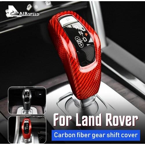 Carbon Fiber Car Gear Shift Knob Cover Trim for Land Rover Range Rover Sport Evoque Discovery Sport Jaguar E Pace Xe Accessories