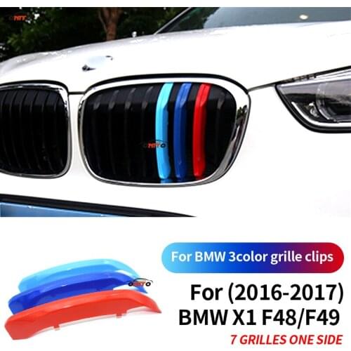 7 Bars 3 Colors Grille Clips Plastic Protected Grille Sticker For bmw X1 F48/F49 2016-2017 Car Front Decoration Stripe Clips