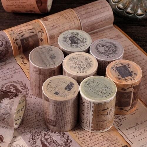 Angel Poet Stamp Plants Retro Washi Tapes Paper Masking Tapes For Diy Diary Scrapbooking Decorations