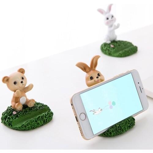 Cute Animal Cell Phone Holder Stand, Smartphone Tablet Desk Holder Resin Table Office Decoration Desk Smartphone Dock Stand