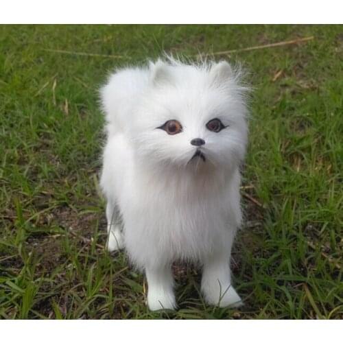 One small cute dog toy genuine leather fabric Samoyed toy simulation dog toy about 17*15*6cm 1085