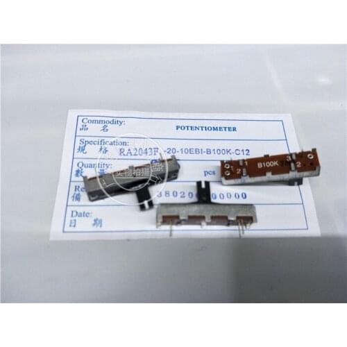 Original new 100% RA2043F-20-10EB1-B100K-C12 2043N potentiometer with midpoint handle 10MM B100K (SWITCH)