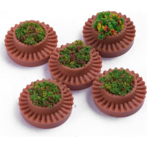 5pcs 1:150 Scale Plastic Flower Beds For Doll House DIY Sand Table Layout