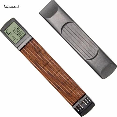 Portable 6-Tone Pocket Guitar Chord Trainer Music Practice Tool Can Rotate Chord Diagram Screen Guitar Mini Finger Trainer New
