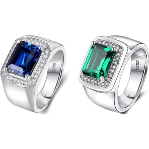 Fine Blue / Green Main Stone Opening Adjustable Jewelry Men Engagement Wedding Banquet Gift Ring