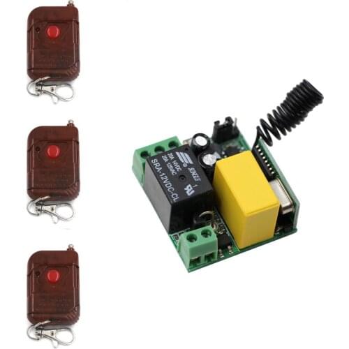 AC220V 10A Relay 1CH RF Wireless Remote Control Lighting Switch System Peach Remote Controller with Mini Receiver 315Mhz 433Mhz