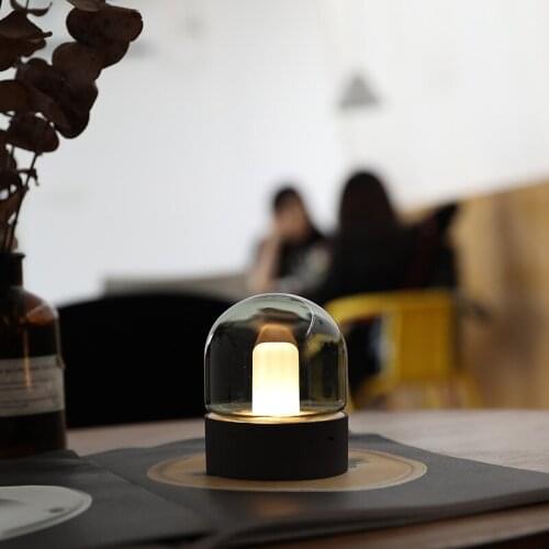 Retro Simple Bedroom Bedside Atmosphere Night Light Creative LED Charging Bar Table Lamp Clear Bar Coffee Shop Table Lamp