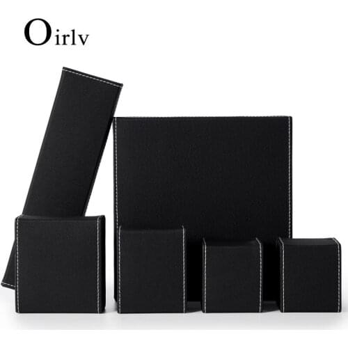 Oirlv New Car Line Leather Flannelette Jewelry Box for Ring Earring Double Ring Pendant Bracelet Long Chain Large Item Set Box