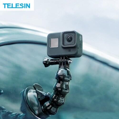 TELESIN Car Suction Cup Adapter Window Glass Mount For Gopro Hero 9 8 7 6 5 Black Hero 4 3 5s sj yi for DJI Camera Accessory