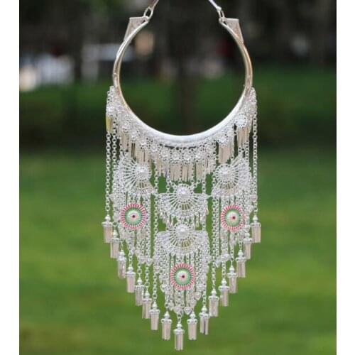 Traditional Miao necklace Hmong Wedding jewelry Women Tassel