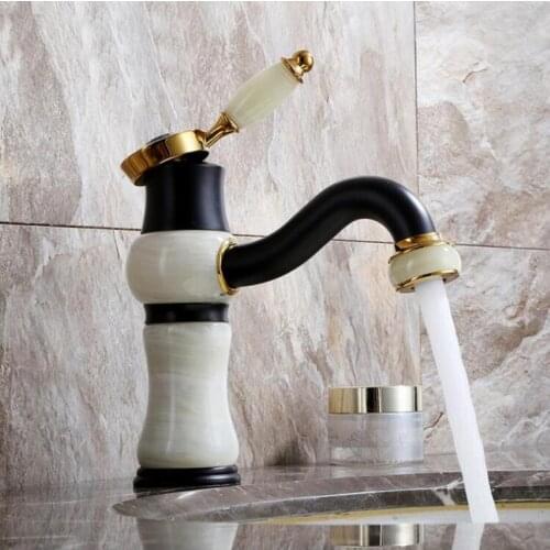 Vidric New arrival jade and brass faucet ORB finished bathroom basin faucet,Luxury sink tap basin mixer High Quality water tap