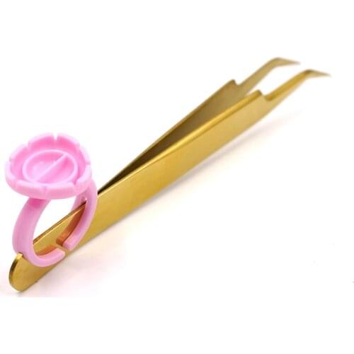 New 100pcs Disposable Heart shape eyelash Glue Rings Cups Eyelash Extension Glue Tattoo Ink Holder Can Be Placed On Tweezers