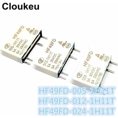 100Pcs Relay DIP4 HF49FD-005-1H11T HF49FD-012-1H11T HF49FD-024-1H11T 5V 12V 24V