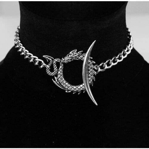 3type Witch Ouroboros Snake Serpent Necklace Dragon Pendant Mythology Gothic Pagan Witchy Occult Jewelry