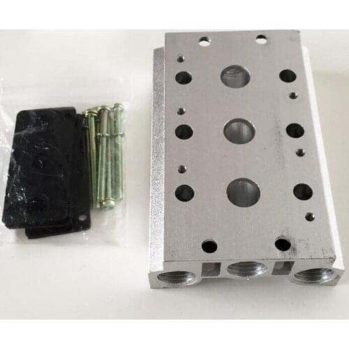 4V210-08 4V210 4V220 Valves Air Exhaust Manifold 200M-12F Pneumatic Base 12 Position Solenoid Valve Plate
