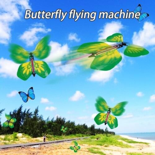 9PCS Little Magic Butterfly Surprise Joke Toys Surprising Butterfly Rubber Band Force For Children Partty Games