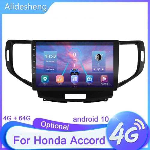 For Honda Accord 2008 - 2013 Android 10 Multimedia Player Navigation 4G+64G 2 din DSP WIFI 4G SIM Car Radio Video Player