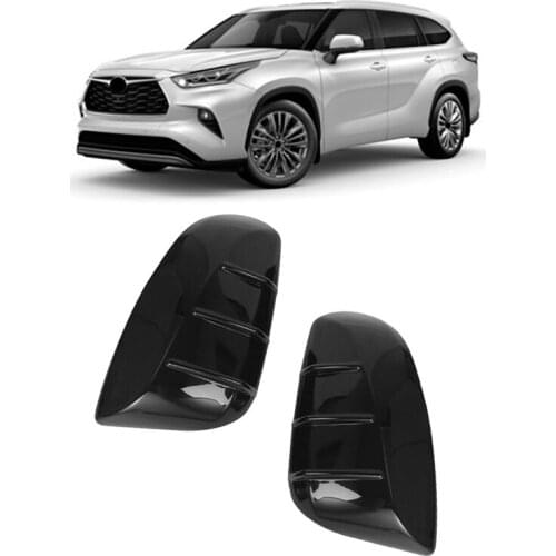 Car Glossy Black Rear View Rearview Side Glass Mirror Cover Trim Frame Side Mirror Caps for Toyota Highlander 2020 2021