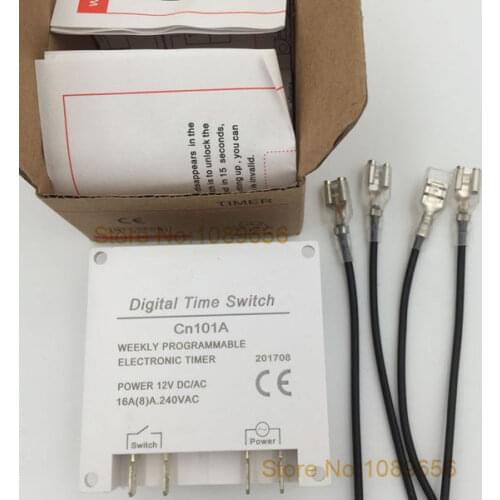 Digital Time Switching CN101A 2nd Programmable Timer Relay with 4 Pieces Wire Waterproof Cover