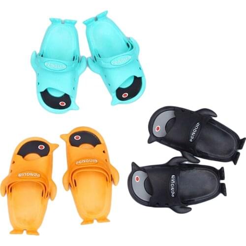 2021 New kids Hole Sandals Mules Clogs Baby Boys Girls Flat Heels Solid Penguin Cartoon Slippers Childrens Garden Shoes