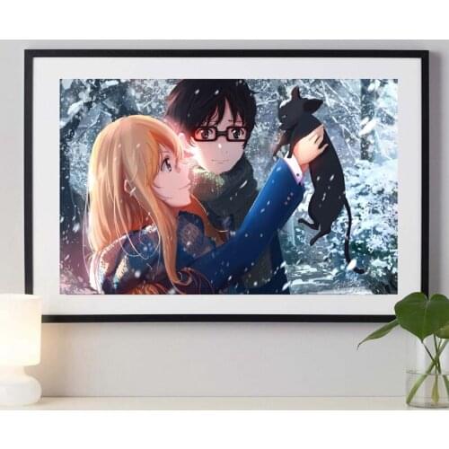 Diy Japan Animation Diamond Painting April Lies Diamond Embroidery Diamond Mosaic Set Full Diamond Home Decoration