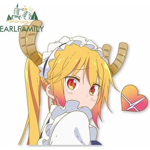 EARLFAMILY 13cm x 12.5cm for Shy Tohru Cute Anime Japanese Car Stickers Vinyl Kids Room Family Suitcase Decal DIY Decoration