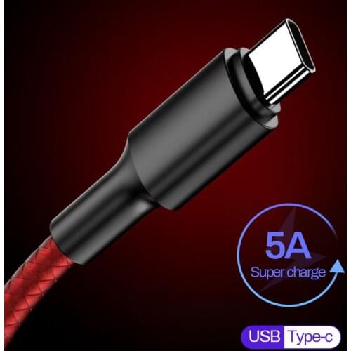 5A 40W Type C Cable Fast Charging Data Transmission Elbow Plug Gaming Cord Support For QC 4.0 3.0 Quick Charge USB C Cable Type