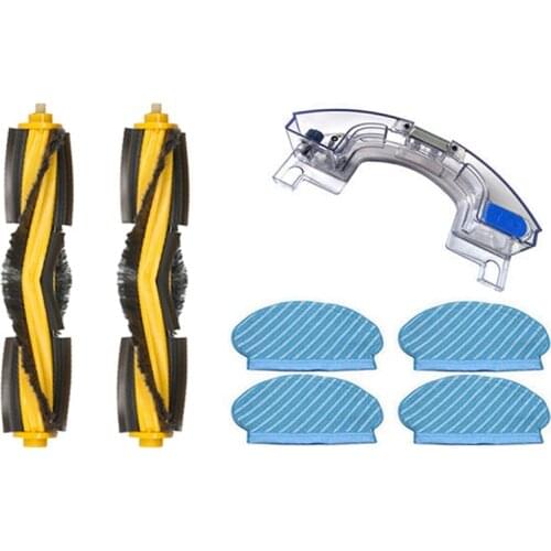 2Pc Robot Vacuum Cleaner Roller Brush with Water Tank and Mop Cloth Pads Set