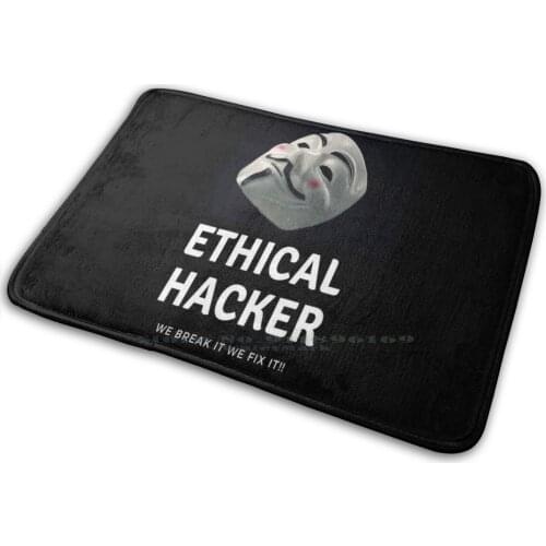 Hacker Cyber Security Graphic Design Mat Rug Carpet Anti-Slip Bedroom Entrance Door Mat Hacker Ethical Hacker White Hat Hacker