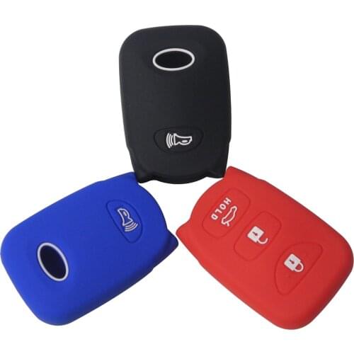 Kutery 3 Buttons Remote Silicone Car Key Case Shell For Hyundai Santa Fe Elantra For Kia Forte Soul Rio Car Accessories