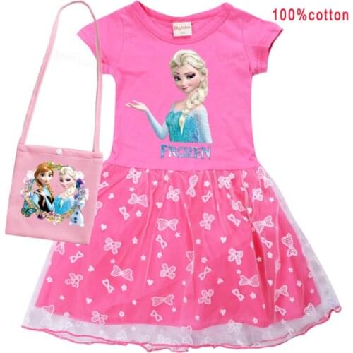Girls Princess Summer Sequins Dresses Frozen Elsa Toddler Cospaly Dress Kids Tutu Birthday Party Clothes for Children Ball Gown