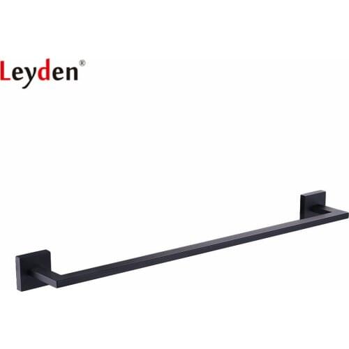 Leyden European Style Black Stainless Steel Single Towel Bar Antique Bathroom Towel Rack Hanger For Bathroom Accessories