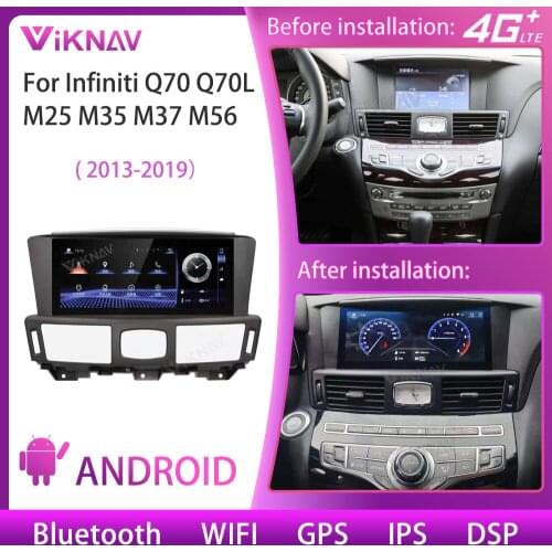Android Radio For Infiniti Q70 Q70L M25 M35 M37 M56 2013-2019 Car Multimedia Player GPS Navigation Blu-ray screen Stereo Carplay