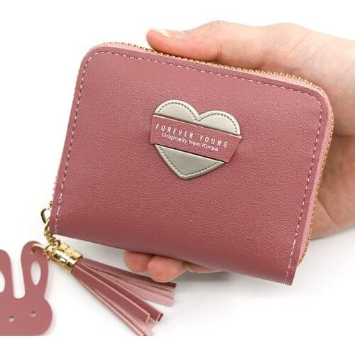 Cute Women Leather Wallets Girls Coin Purses Zipper Short Female Money Clutch Ladies Small Wallet and Purse Handbags