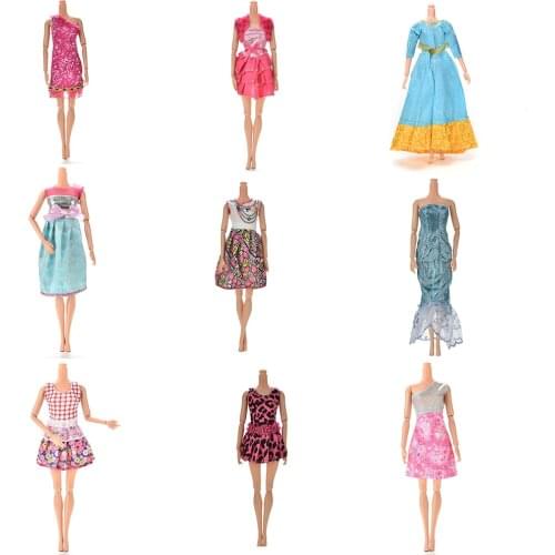 Many Styles Fashion Colorful Mini Dresses Party Wedding Wear Beautiful Handmade Skirt For Doll Accessories Gifts Shoes