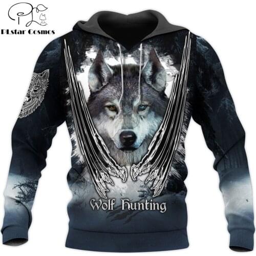 Wolf Hunting 3D All Over Printed Men Hoodie Unisex Deluxe Hoodies Sweatshirt Zip Pullover Casual Jacket Tracksuit KJ365
