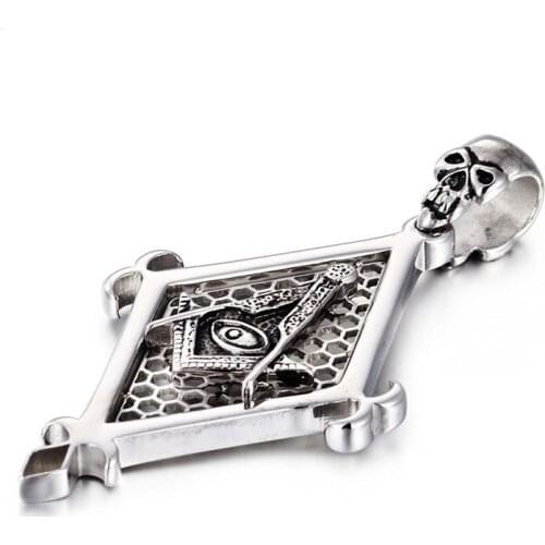 Skeleton personality Masonic men 's stainless steel pendants religious jewelry