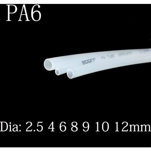 High Pressure PA6 Nylon Tube Diameter 2.5 4 6 8 9 10 12 mm Pneumatic Air Compressor Smooth Rigid Polyamide Oil Pipe translucent