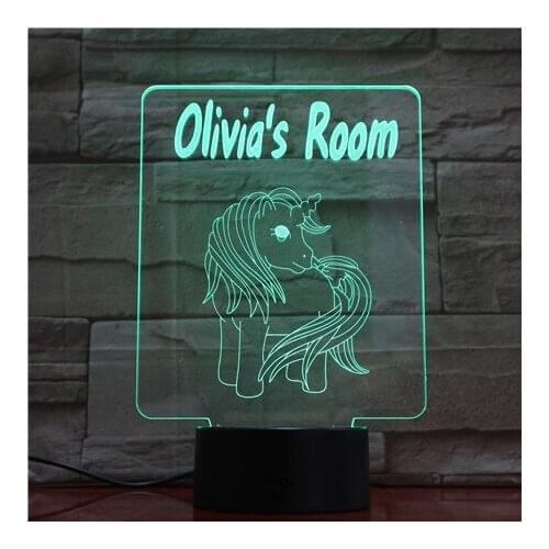 7 Colors Changing Gradient Animal Horse Head Led Nightlights 3D LED Desk Table Lamp Lamps Home Bedroom Party Decoration 1701