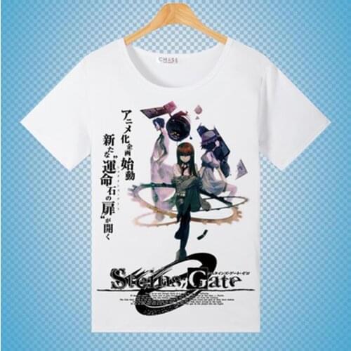 New Steins Gate 0 T-shirt Cosplay Anime costume Makise Kurisu Okabe Rintarou t shirt tops unisex