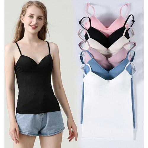 1819 Summer New No Steel Ring Bra Camisole Modal Comfortable Young Girl Seamless Bra Top Fashionable Young Women Wrapped Tops