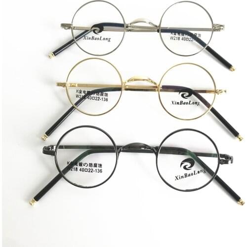 Vintage Small 40mm Round Eyeglass Frames Metal Full Rim Optical unisex Glasses