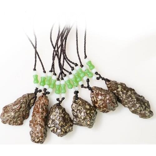 1Pcs Moon meteorite pendant necklace natural meteorite rough pendant teaching collection specimen home decoration stone crafts