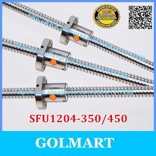 SFU1204 rolled ball screw L= 350mm and 450mm with 1204 Ballscrew nut