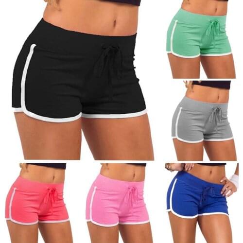 Summer Leisure Women Shorts Contrast Binding Side Split Elastic Waist Loose Casual Shorts Yo-Ga Short Feminino
