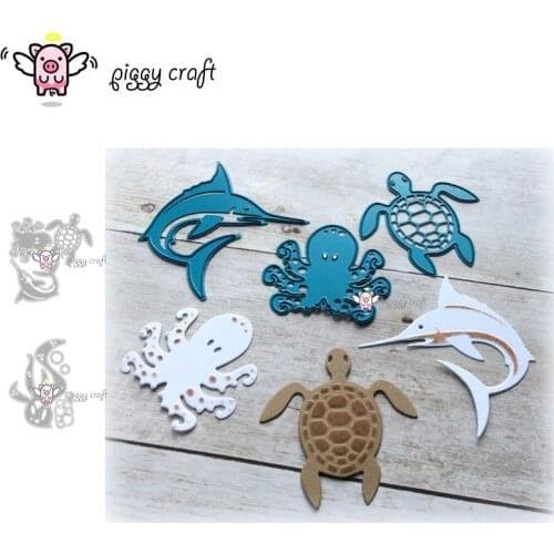 Piggy Craft metal cutting dies cut die mold Undersea creature seaweed Scrapbook paper craft knife mould blade punch stencils