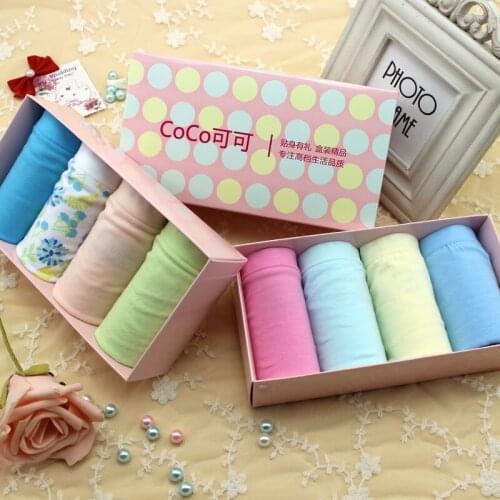 High Quality Women 4pcs/lot comfort mid waist cotton panties Ladies Briefs slim hip plus size panties underwear gift box